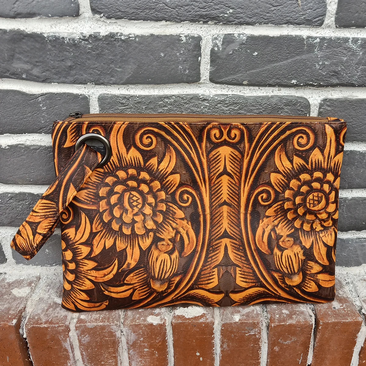 RTS Free Shipping Fedex 70 PCS Women's Serape Wristlet Clutch Cell Phone Wallet Purse with Strap Sunflower Cow Leopard Envelope