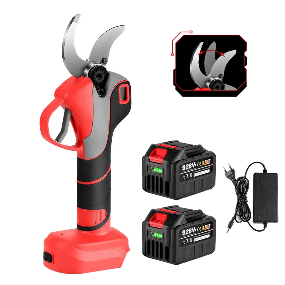2 Gears Electric Pruning Shear 50MM Rechargeable Tree Branch Pruner Garden Tool Cordless Progressive Battery Powered