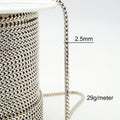 Fashion Man Necklace 2.5mm Fox Tail Chain Roll 925 Sterling Silver Chains for Men Silver 925 Chain