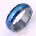 Hematite Temperature Color Changing Wedding Band Mood Ring Anxiety Balance Chakra Stone Rings CLASSIC Engagement Ring Geometric