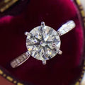 Huitan S925 Engagement Wedding Ring for Luxury Paved Full Simulated Moissanite Finger Ring 925 Sterling Silver for Women Jewelry
