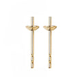 Au750 Jewelry Findings 18K Gold Earring Accessories Post Plug Ear Pin Thickness 0.6&0.7mm Can ODM Size Pearl Stud Earring Mount
