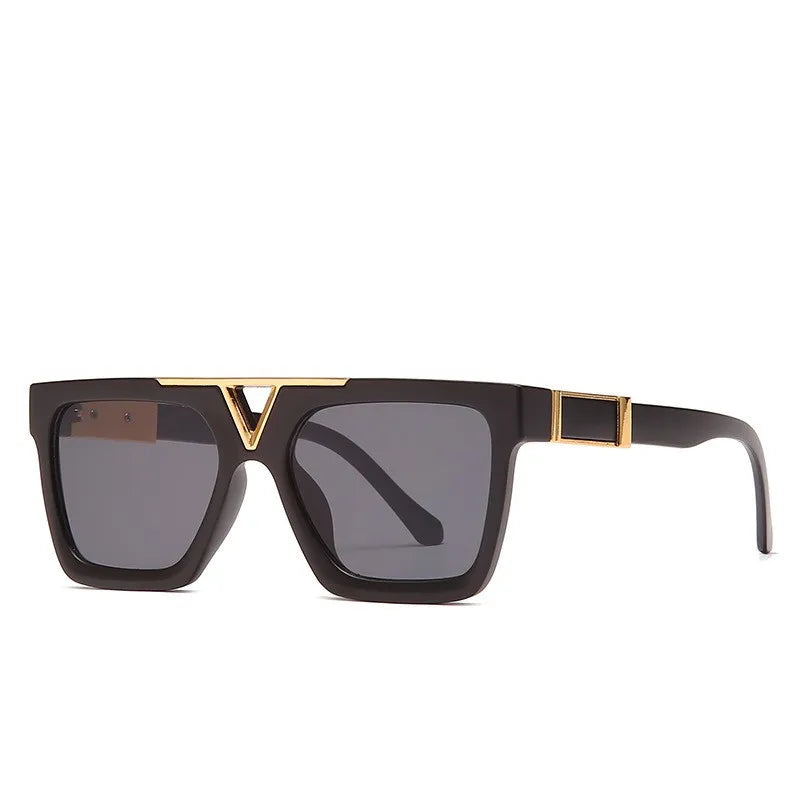 Luxury Brand Designer Fashion Oversized square Women Sunglasses V Shape Man Shades
