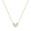 Fashion 925 Sterling Silver Necklaces love Heart Diamond Gold Plated Necklaces for Woman Valentine's Mother's Day Gift
