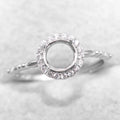 Sterling Silver 4mm/6mm/8mm Semi Mount Ring Frame Empty Blank Support Claws Setting S925 Base Without Center Stone for Inlay DIY