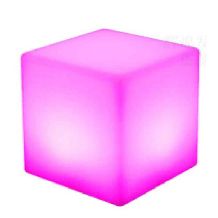 In Stock 110V Battery Rechargeable 50*50*50cm Waterproof Lighted Led Cube RTS Garden Seat Light Color Changing Cube Stool Chair