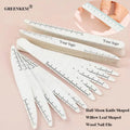 GREENKEM Nail File Custom Logo Print 80/100/150/180/240 Half Moon Knife Shaped Willow Leaf Shaped Wood Nail File