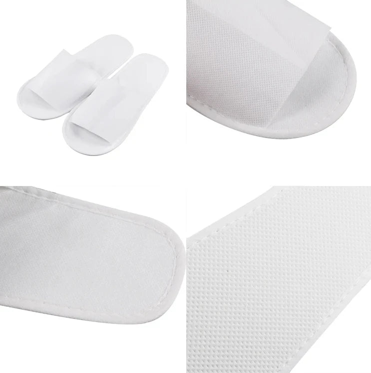 Hotel Slippers Breathable Lightweight Fusible Washable Disposable Eco-friendly Polypropylene Non Woven Non-Slip Mothproof