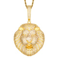 Fashion Hip Hop Jewelry 18K Gold Plated Brass Full CZ Diamond Paved Lion Head Necklace Pendant for Rapper Jewelry