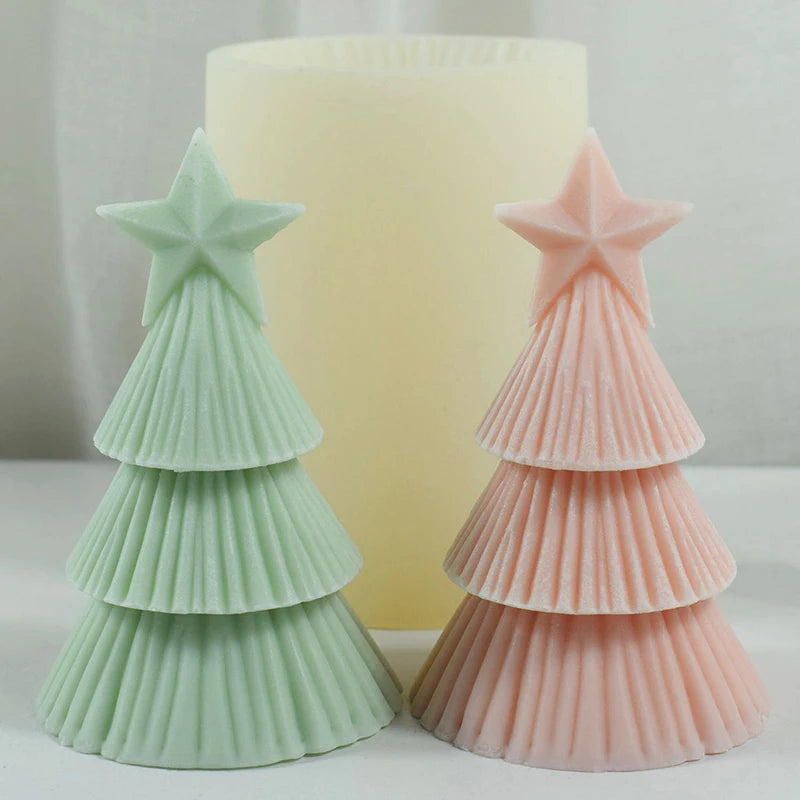 Christmas Tree Candle Molds Dinner Cake Silicone Mold Soy Wax Silicone Mould Christmas Home Resin Decor