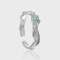 New Design Simple Style 925 Rengant Adjustable Irregular Enamel Cold Wind S925 Sterling Silver Rings for Women JB178