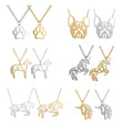 Gold Plated Animal Horse Dog Pendant Necklace Plain Stainless Steel with Rope Chain for Anniversary Occasions