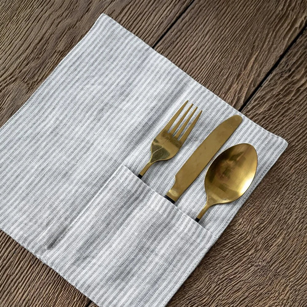 3 Slots Custom Cotton Linen Artist Paintbrush Holder Utensil Cutlery Spoon Storage Cover Bag