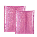 Custom Shiny Laser Holographic Pink Bubble Mailer Envelope Poly Mailing Jewelry Packaging Bags Logo Waterproof Promotion Grocery