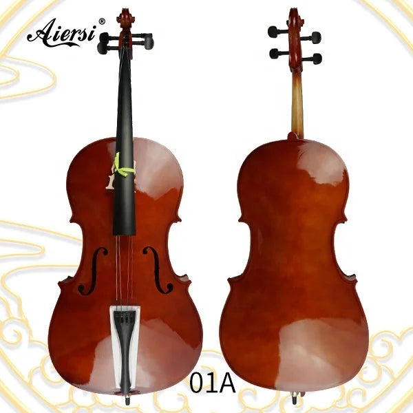 Sinomusik Brand Cheap Price Gloss Cello Musical Instrument Plywood Red Brown Spraying Cello Made in China at Cheap Price