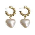 SSeeSY 2024 Fashion Jewelry Designs Twisted Circle Love Heart Cluster Pearl Baroque Earrings Valentines Day Gift for Women Girl