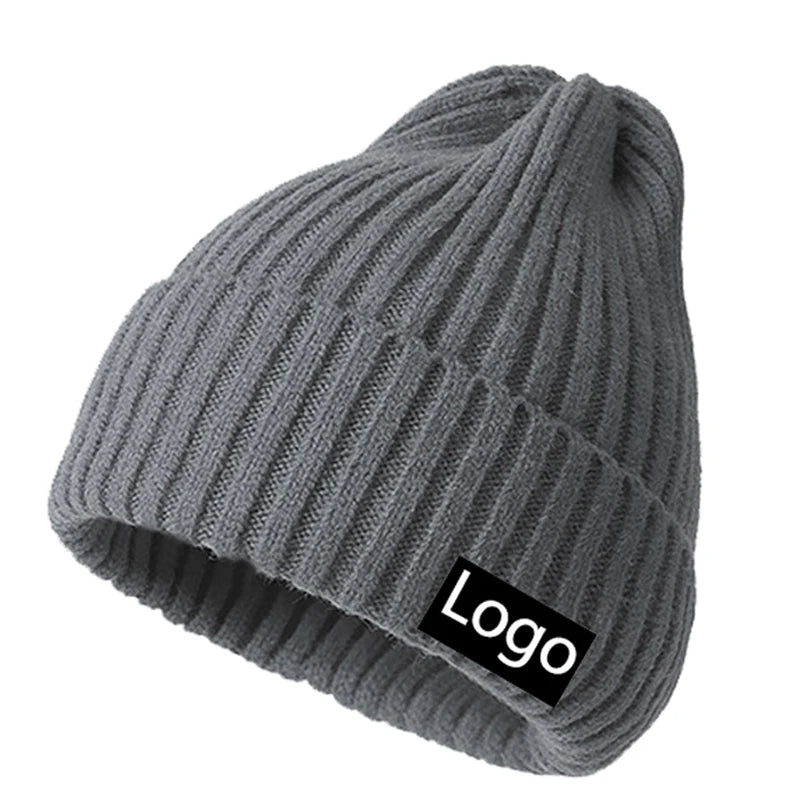Manufacturer Custom Embroidered Label Fashion Winter Unisex Stripe Beanie Hats Skull Cap