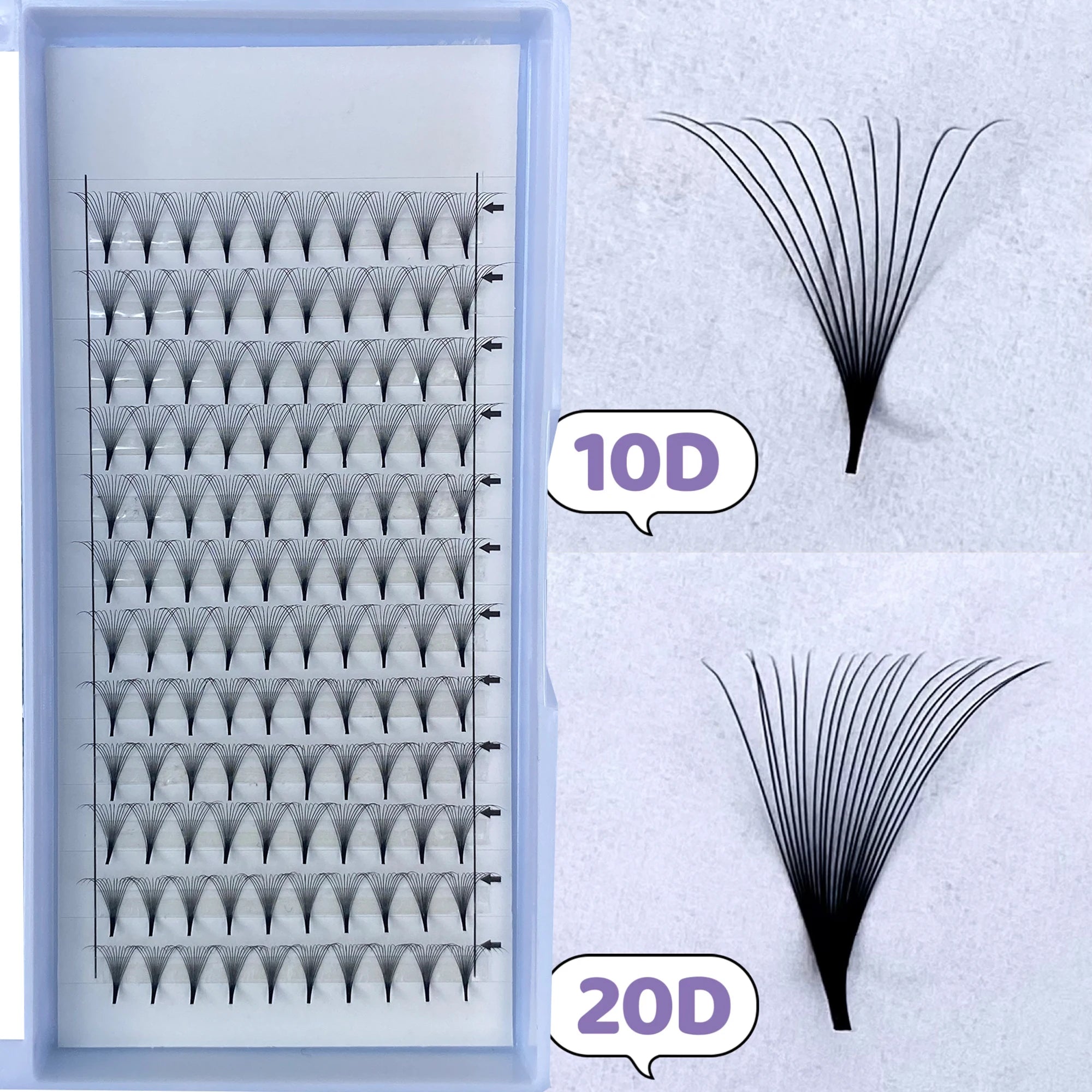 XXL 5d 6d 7d 8d 9d 10d 12d 14d 16d 20d Pre Bond Lashes Pre Made Fans Cluster Lashes Eyelash Extensions Thin Base Promade Fan