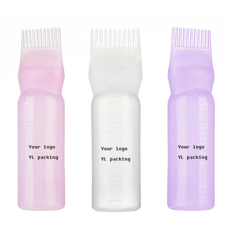 6oz/180ml Refillable Hair Dyeing Comb Bottle From Chinese Factory for Beauty Salon Use-Lotion Face Mask Container