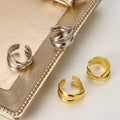 ICEBELA Jewelry 925 Sterling Silver 18k Gold Plated Cross Wire Ear Clip Female Compact Double Wrap Ear Cuff
