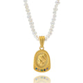 Premium Vintage Natural Baroque Small Pearl Metal Goddess Pendant Necklace Women Jewelry Customized