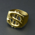 US Dollar Sign Ring Street Style Gold/Silver Size /9/10/11/12 Stainless Steel Hip Hop Ring for Rappers Hip Hop Ring Jewelry