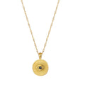 New Arrived Stainless Steel Personalized Engraved Vintage Retro Obsidian Star Sun Round Shape Demon Eye Pendant Necklace