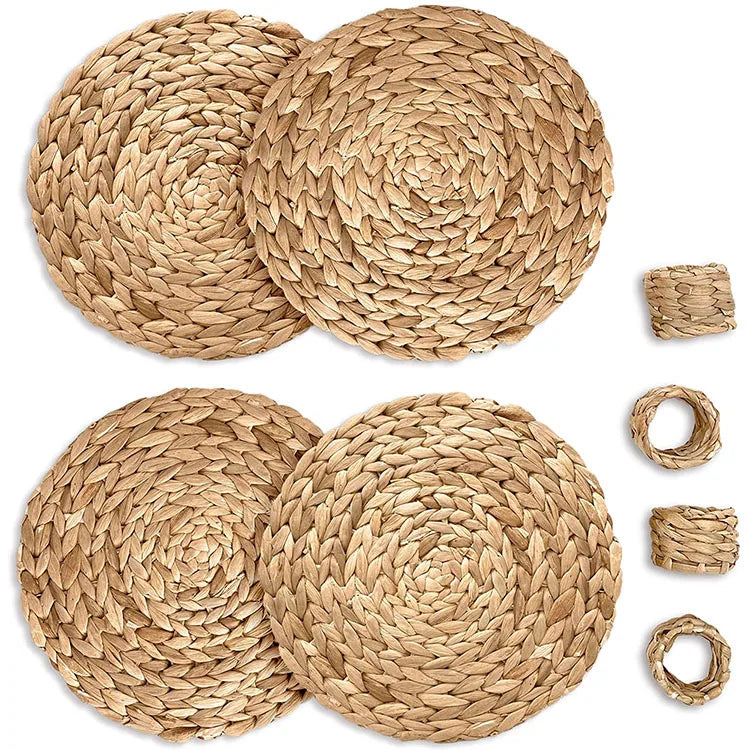 Wholesale Custom Private Label Round Degradable Wicker Straw Woven Seagrass Dinner Placemat for Wedding