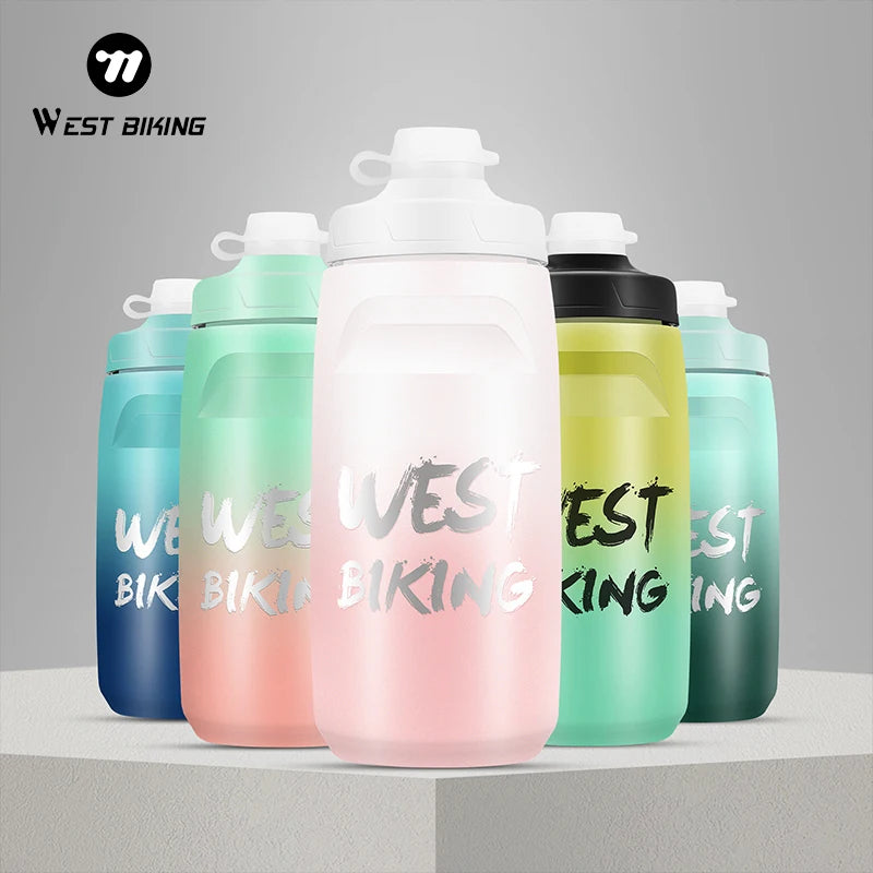WEST BIKING Outdoors Sports Cycling Bicycle Water Bottle Squeeze Nozzle Lightweight Portable Cup Cycling 620ml Bottles