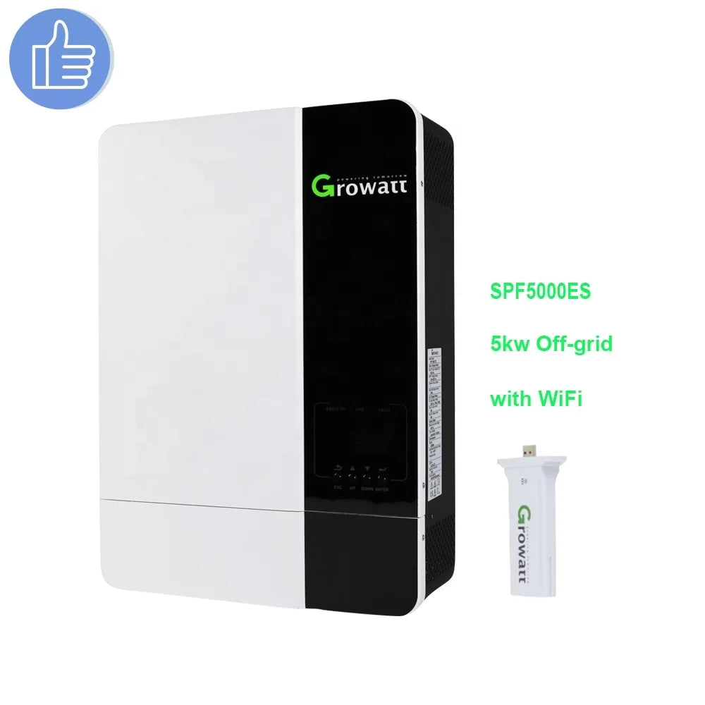 Hot Sale Growatt SPF5000ES Smart Off-grid Power Pure Sine Wave 5000W Single Output High Efficiency 8000W Max PV Inverter Solar