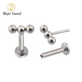 Implant Grade ASTM F136 Titanium Threadless Push Pin Triple Beads Labret