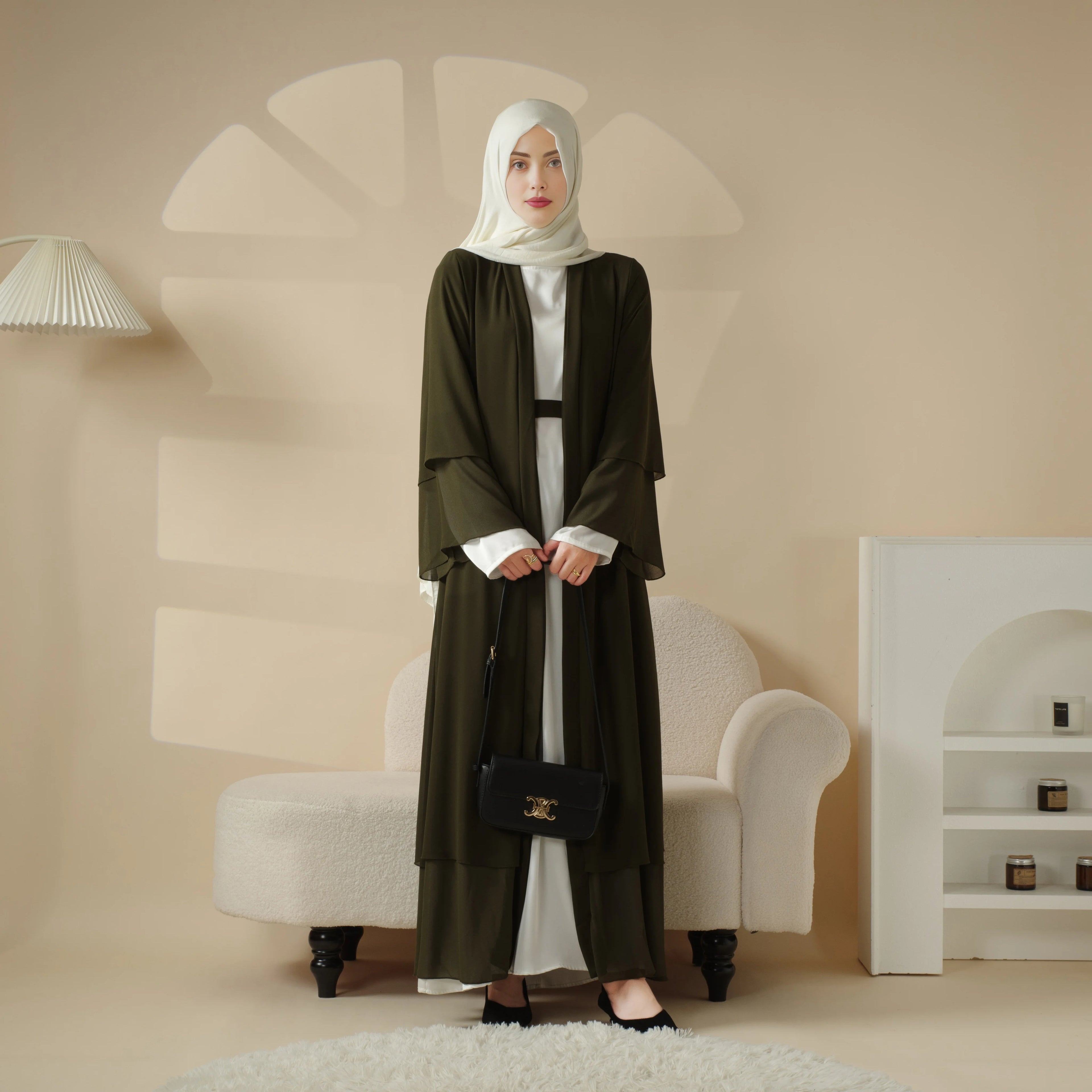 Hot Sale Muslim Traditional Clothing Women Modest Long Maxi Dress Open Abaya Dubai Style