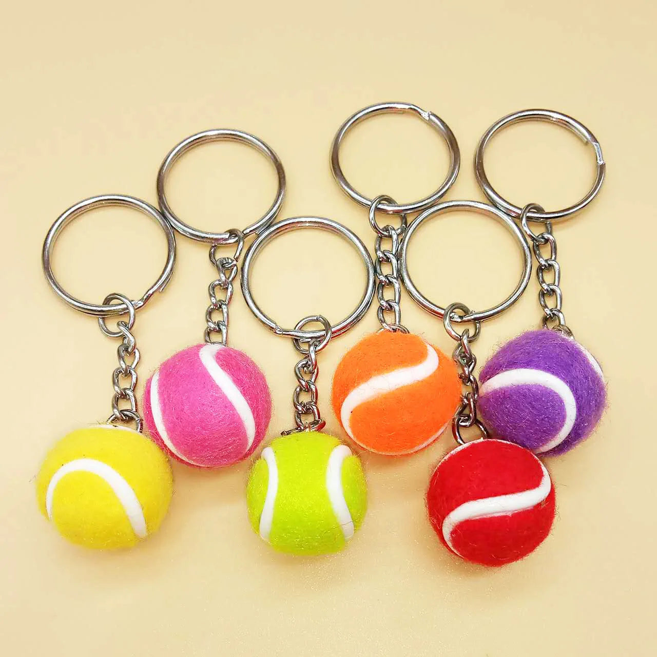 Promotional Gift Cute 2cm 3D Mini Tennis Ball Keychain for Key Bag