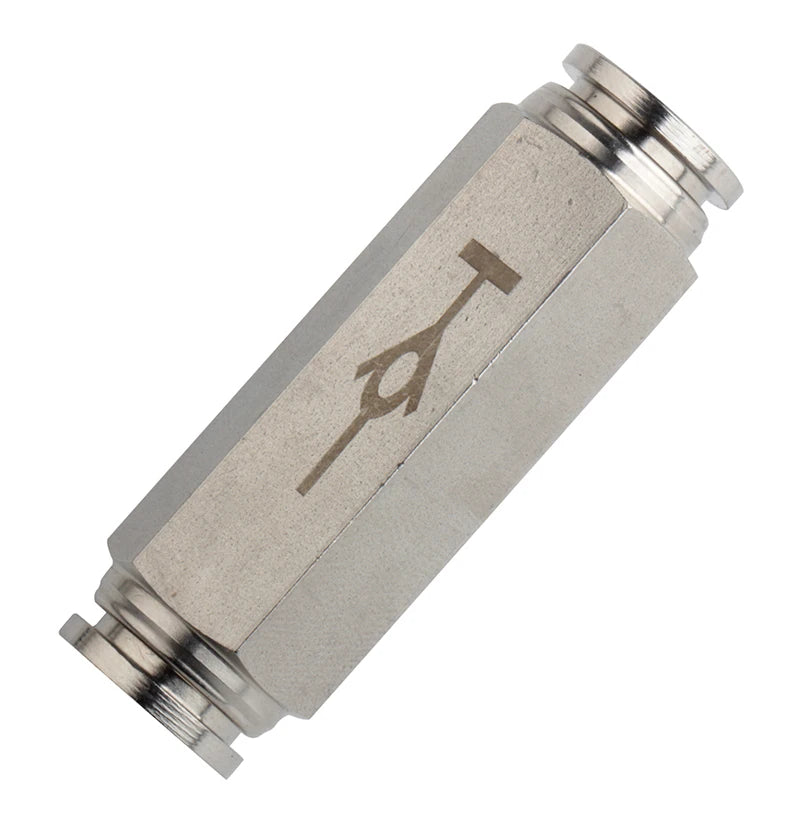 Stainless Steel SS316L 10mm Check Valve Non Return Pneumatic Push to Connect Fittings Forged RoHS Certified