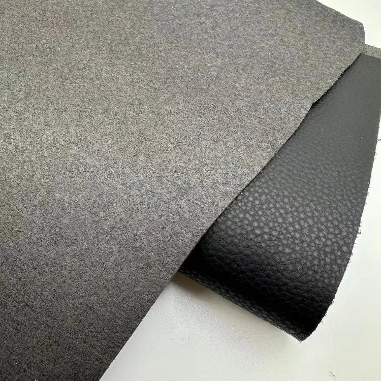 1.4mm Thickness Black Waterproof Microfiber Leather PU Fabric for Furniture Upholstery Decorative Craft Bag Making-Direct