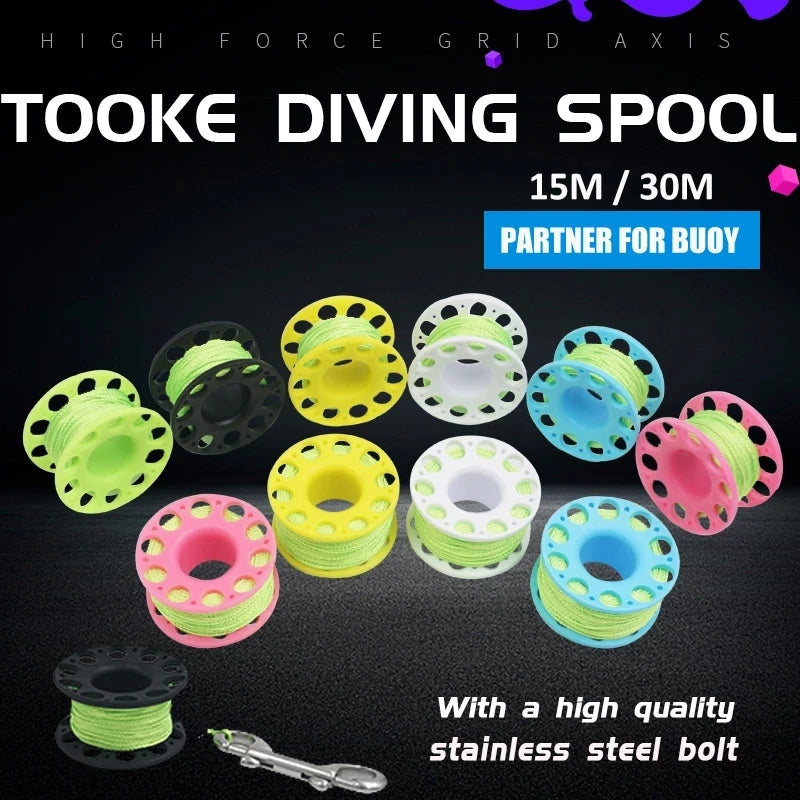 Factory Wholesale 30M Plastic Scuba Diving Reel Spool for Underwater SMB Snorkeling Surfing MegaBDM
