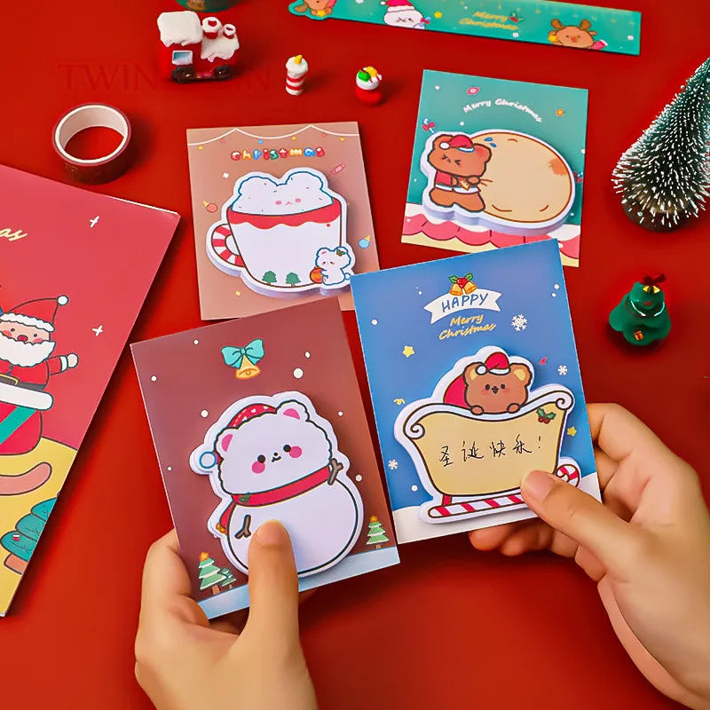 Cute Bear Christmas Note Student Notes Can Paste Sticky Notes Children's Holiday Gift 1776