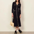 Fashionable Elegant Sexy Slim Fit V Neck Fishtail Dress Lady Casual Midi Dresses Women