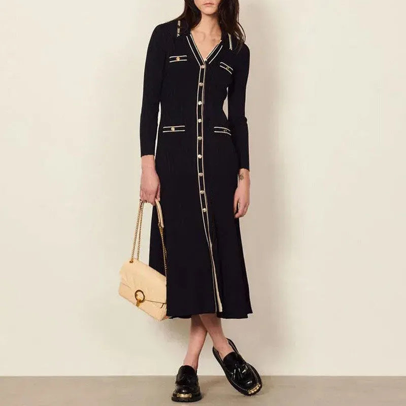 Fashionable Elegant Sexy Slim Fit V Neck Fishtail Dress Lady Casual Midi Dresses Women