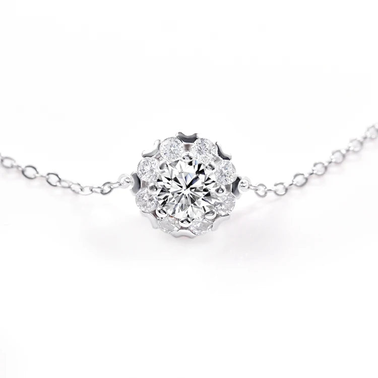 Factory Directly New Fashion Sterling Silver 925 Jewellery 0.5 Carat Moissnaite Charm Bracelets