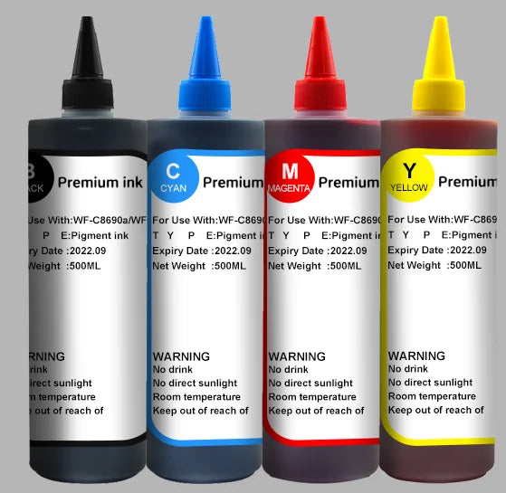 Heshun Wf-c5210 C5290 C5710 C5790 Printer Refill Pigment Ink 1000ml for Empty Ink Cartridge T9481/T9441/902XL/T9411