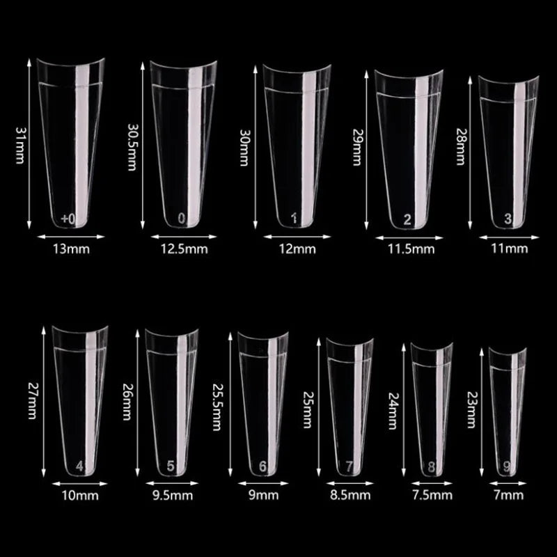 Trendy Classical Tapered French Nail Art Pieces No Trace Clear Natural White Acrylic Gel Nails 500PCS Manicure Tips Beauty