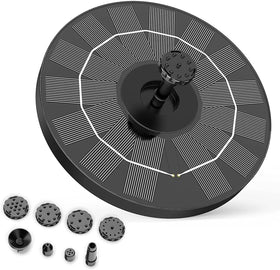 Solar Bird Bath Fountain with 6 Different Nozzles and 4 Unique Fixtures Solar Fountain Pump Suitable for Bird Tubs ponds