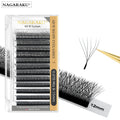NAGARAKU 6D W Shape Hand Waved Premade Fans Eyelash Extensions Full 4D Lashes Natural Soft Light Individual Matte Dense Makeup