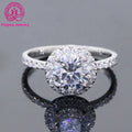 Fashion Jewelry 14k Solid Gold Ring D VVS1 2 Carat White Diamond Moissanite Wedding Gold Rings for Women