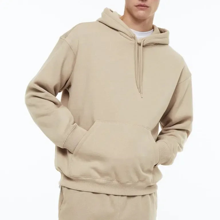 High Quality Custom Plain Oversized Hoodie Training Wear Heavyweight Cotton Thin Fleece Pullover Streetwear Plus Size Men Hoodie