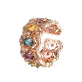 Elegant Rose Gold Plated 925 Silver Jewelry Natural Tourmaline Ring for Women Anniversary Gift