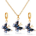 Newest Ins Wind Color Fantasy Necklace Party Butterfly Jewelry Sets Earrings Jewelry