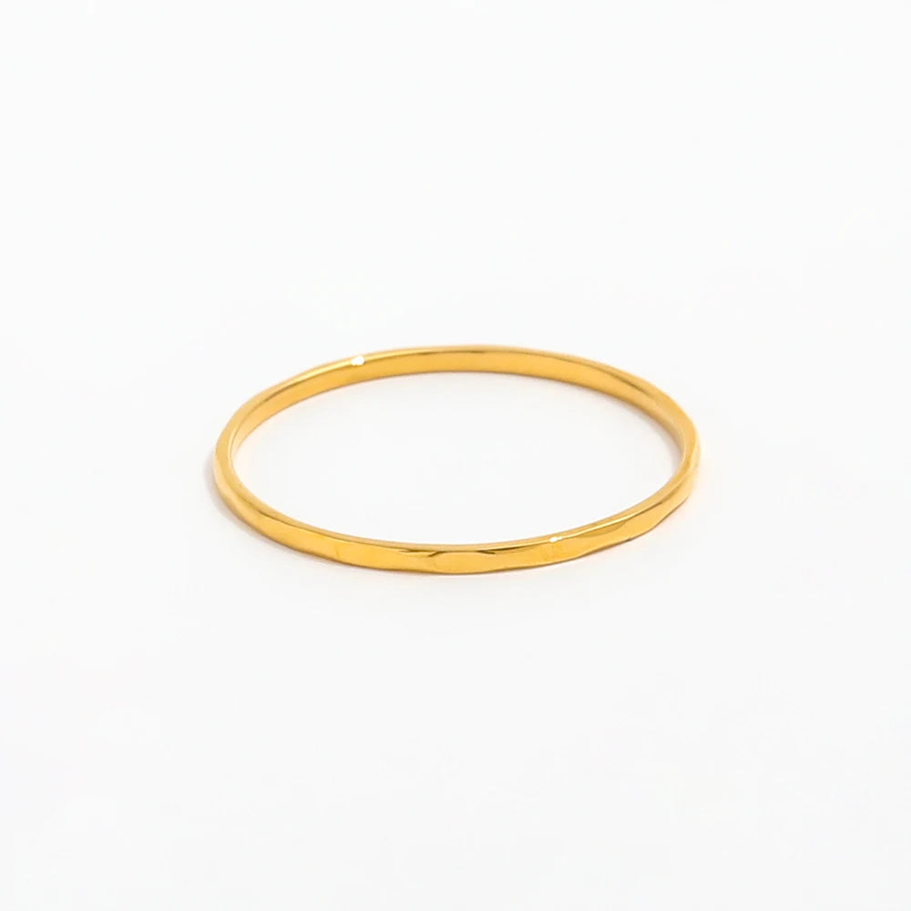 Fenny 18K Gold Plated No Fade Fashion Delicate Fine Minimalist Dainty Finger Ring Tarnish Free Stainless Steel Wholesale Jewelry