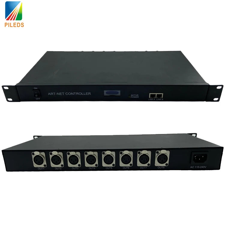Artnet Controller  Dmx512 Controller Stage DJ Light  XLR 8port  8 Units DMX /SPI  for MADRIXS